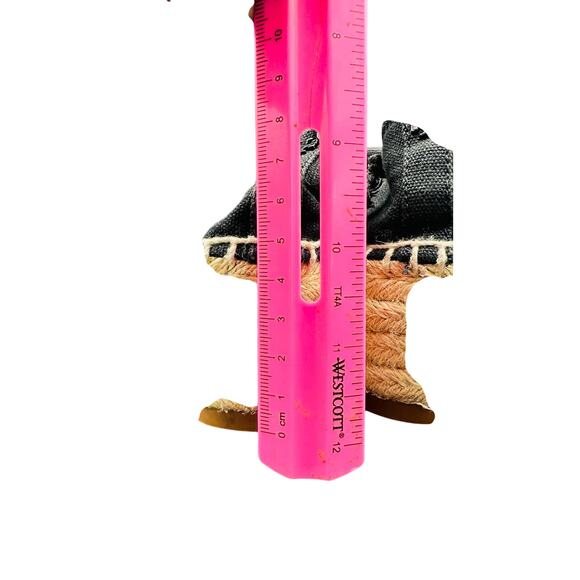 🌿 Tory Burch Canvas Espadrille Wedge Sandals Natural Beige 8.5 Boho Chic FLAW - Picture 8 of 8